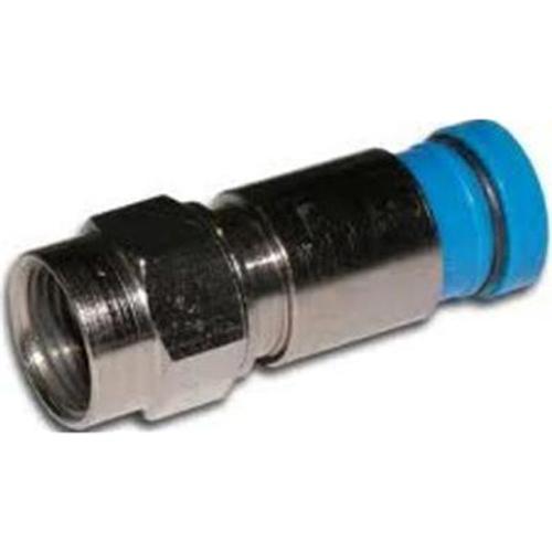 Compression connectors F-Type for RG-6 coaxial Blue 50pk - - Mounts For Less