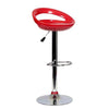 Contemporary Bar Stool Swivel & Adjustable Chrome & Red - - Mounts For Less