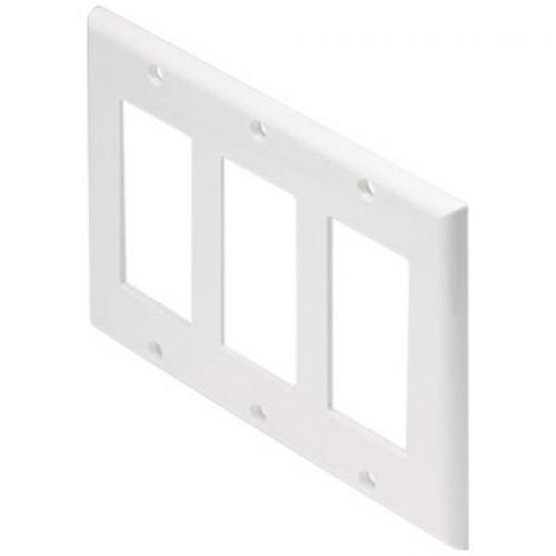 DECORA Wallplate White - 3 Bays - - Mounts For Less