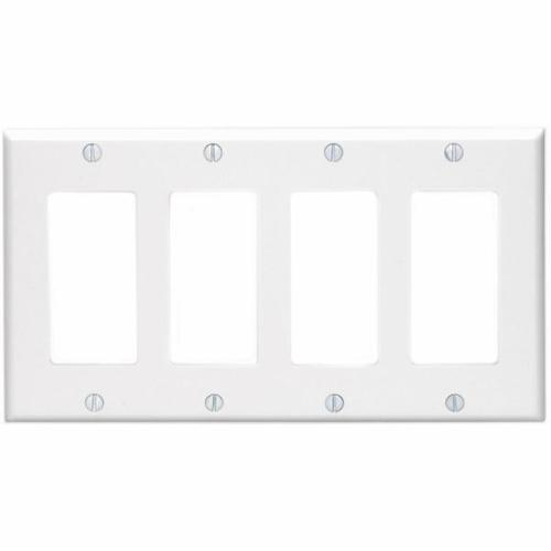 DECORA Wallplate White - 4 Bays - - Mounts For Less