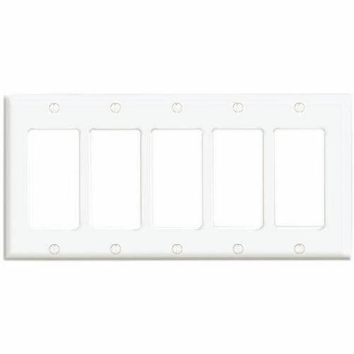 DECORA Wallplate White - 5 Bays - - Mounts For Less