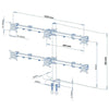 Desk mount bracket articulated for 6 monitors 13 - 24 in - - Mounts For Less