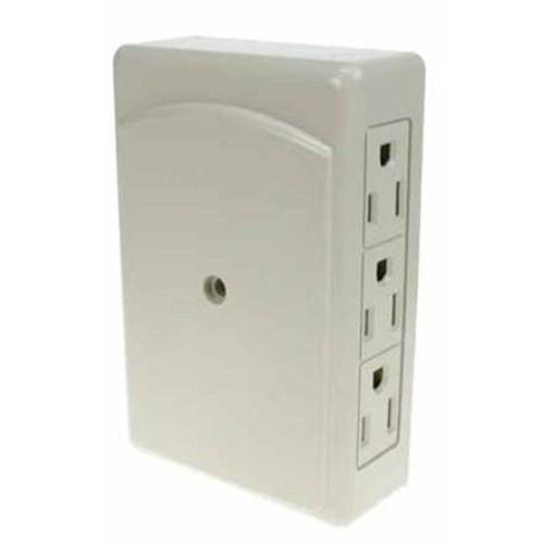 Elink EL-867 6 Outlets Space Saving Wall Tap White - - Mounts For Less