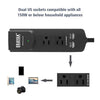 Erayak 150W Car Power Inverter DC 12V To 110V AC Converter With Dual USB Charger - - Mounts For Less