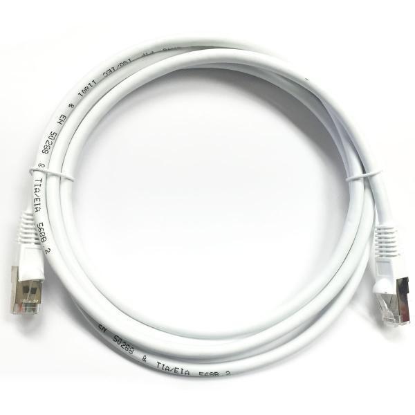 Ethernet cable network Cat6 550MHz RJ-45 shield 1 ft White - - Mounts For Less