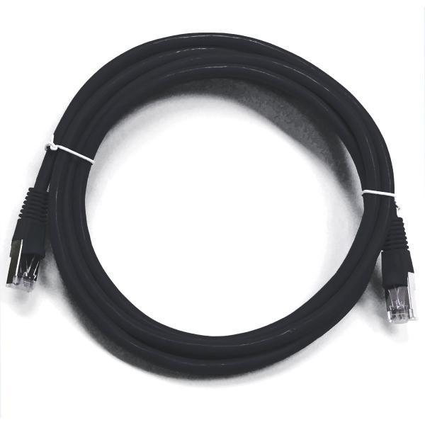 Ethernet cable network Cat6 550MHz RJ-45 shield 10 ft Black - - Mounts For Less