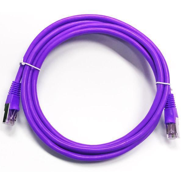 Ethernet cable network Cat6 550MHz RJ-45 shield 15 ft Purple - - Mounts For Less