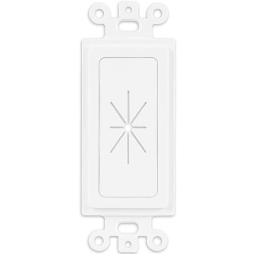 Flexible Pass-thru Wallplate for cables SINGLE white - DECORA - - Mounts For Less