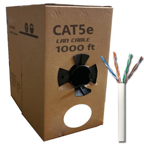 GlobalTone Ethernet cable network Cat5e RJ-45 24AWG 1000ft White CCA - - Mounts For Less