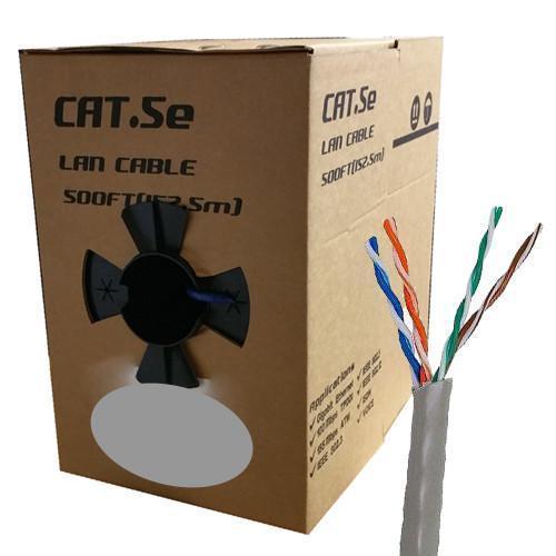 GlobalTone Ethernet cable network Cat5e RJ-45 500ft 24 AWG CCA Gray - - Mounts For Less