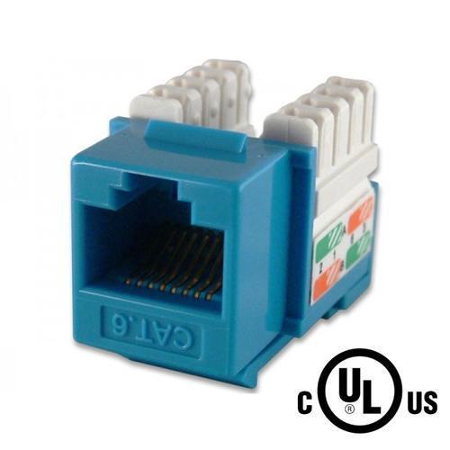 Globaltone Keystone Connector Cat6 RJ-45 Punch Type 110 Female Blue - - Mounts For Less