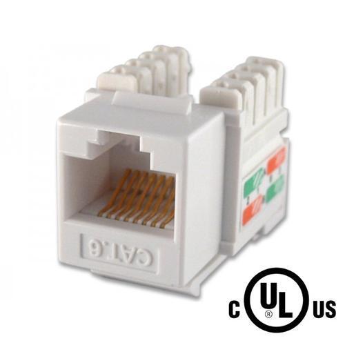 Globaltone Keystone Connector Cat6 RJ-45 Punch Type 110 Female White - - Mounts For Less