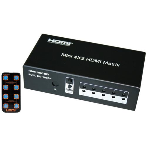 HDMI Matrix 4 inputs / 2 outputs + remote control 1080p - - Mounts For Less