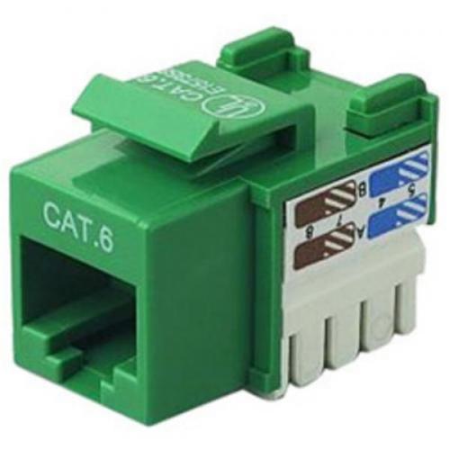 Keystone Connector Cat6 RJ-45 Punch Type 110 Female Green - - Mounts For Less
