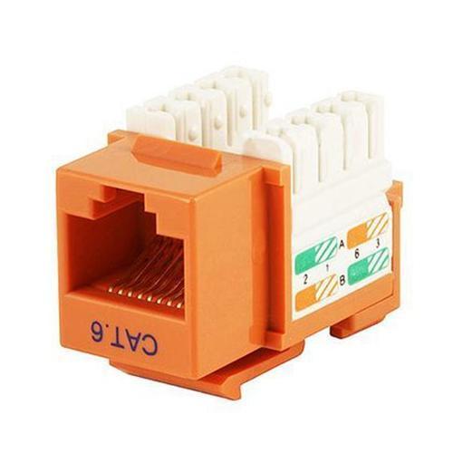 Keystone Connector Cat6 RJ-45 Punch Type 110 Female Orange - - Mounts For Less