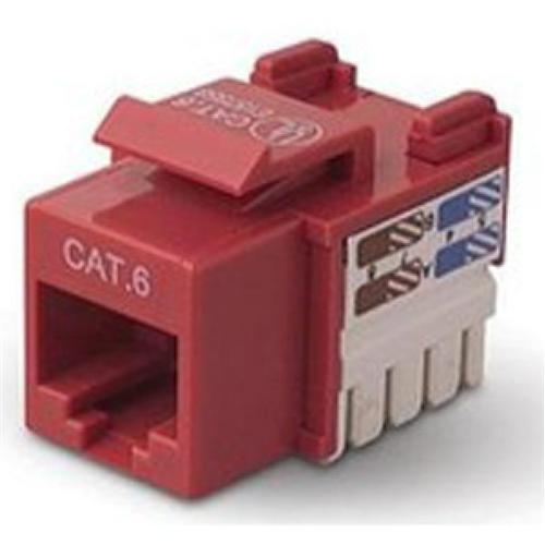 Keystone Connector Cat6 RJ-45 Punch Type 110 Female Red - - Mounts For Less