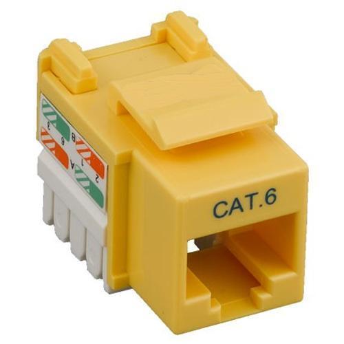 Keystone Connector Cat6 RJ-45 Punch Type 110 Female Yellow - - Mounts For Less