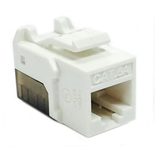 Keystone Connector Cat6a RJ-45 Punch Type 110 Female White - - Mounts For Less