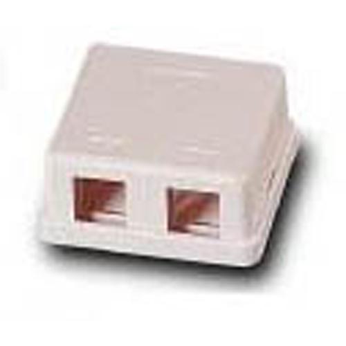 Keystone surface box white 2 bays - - Mounts For Less