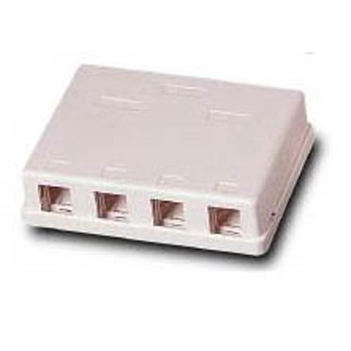 Keystone surface box white 4 bays - - Mounts For Less