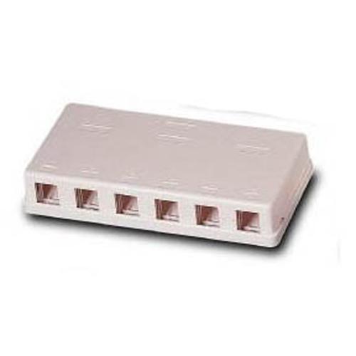 Keystone surface box white 6 bays - - Mounts For Less