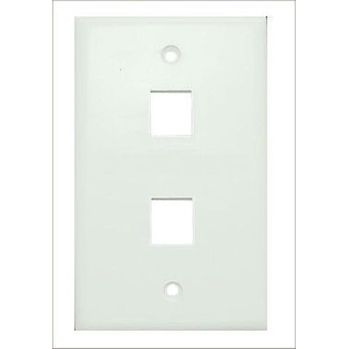 Keystone wallplate white 2 bays - - Mounts For Less