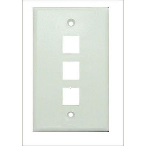 Keystone wallplate white 3 bays - - Mounts For Less