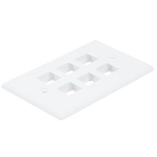 Keystone wallplate white 6 bays - - Mounts For Less