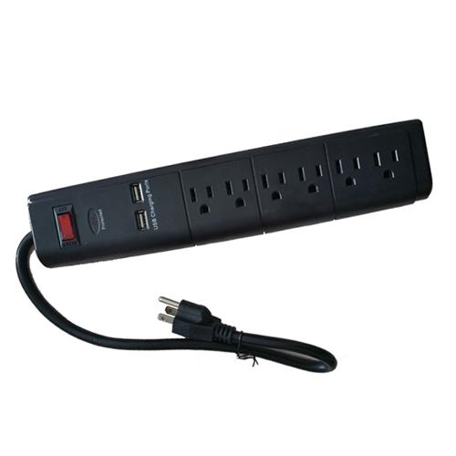 LS Compact Surge Protectors 6 outlets 1ft cord 300J 2xUSB - - Mounts For Less