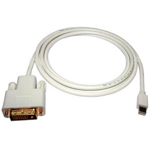 Mini DisplayPort Male cable to DVI-I Dual Link Male White 10ft - - Mounts For Less