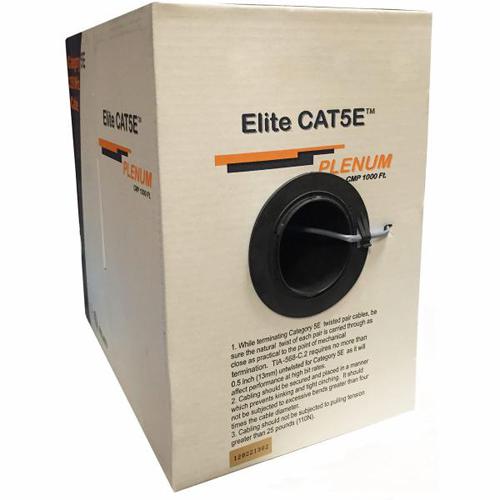 Network Cable Cat5e UTP FT6/CMP cUL Solid Plenum Gray 1000' - - Mounts For Less