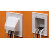 Pass-thru Wallplate for any cables DOUBLE White Reversible - - Mounts For Less
