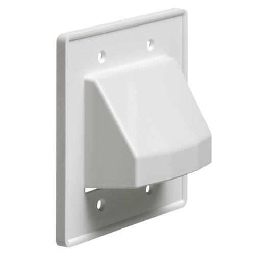 Pass-thru Wallplate for any cables DOUBLE White Reversible - - Mounts For Less