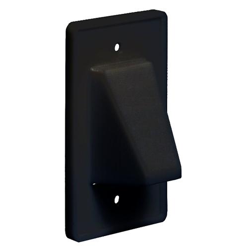 Pass-thru Wallplate for any cables SINGLE Black Reversible - - Mounts For Less