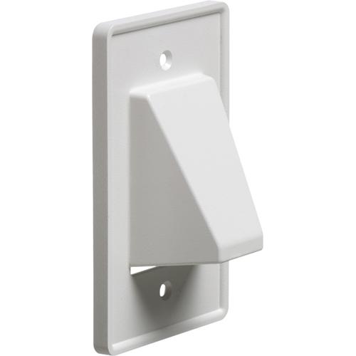 Pass-thru Wallplate for any cables SINGLE White Reversible - - Mounts For Less