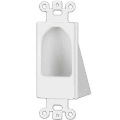 Pass-thru Wallplate for cables SINGLE white inside wall - DECORA - - Mounts For Less