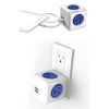 Powercube on Wall Original 4 outlets + 2 USB Ports - Blue - - Mounts For Less