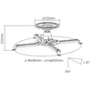 Prime Mounts Ceiling universal projector mount BLACK max 55 pounds - - Mounts For Less