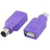 PS/2 male Keyboard to USB A female adapter Purple - - Mounts For Less