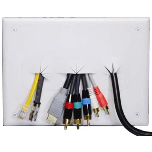 Recessed Media Box for cables and power outlets - White - - Mounts For Less