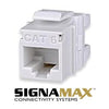 Signamax Keystone Connector Cat6 RJ-45 Punch Type 110 Female White - - Mounts For Less