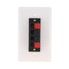 Spring terminal wall plate for 2 speaker white - - Mounts For Less