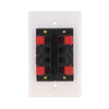 Spring terminal wall plate for 4 speaker white - - Mounts For Less