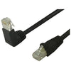 TechCraft Cat5e Ethernet RJ-45 Network Cable UTP 350MHz with Angle Down to Straight, 35 ft Black - - Mounts For Less