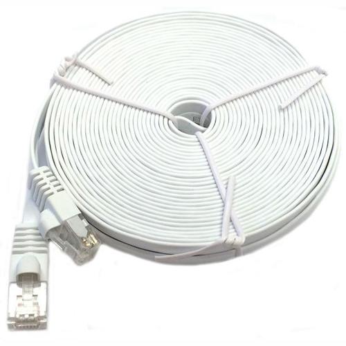 TechCraft Ethernet FLAT cable network Cat6 RJ-45 3ft White - - Mounts For Less