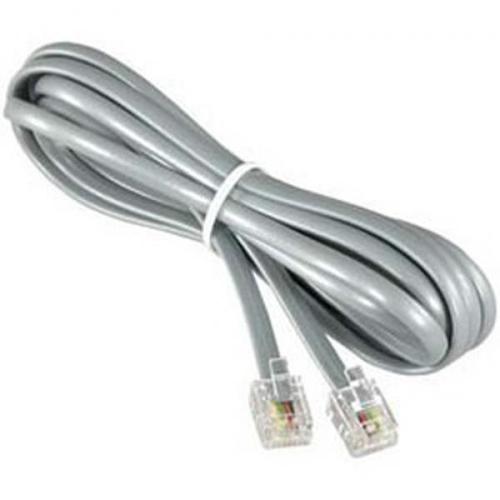 Telephone Cord 4 conductors M/M flat 7ft Grey - - Mounts For Less