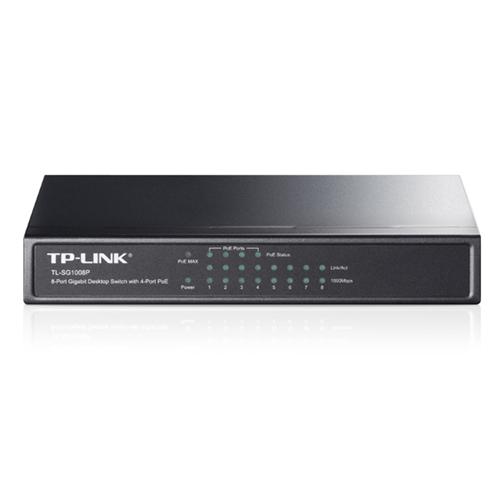 TP-LINK 8-PORT GIGABIT DESKTOP POE SWITCH, 8 GIGABIT RJ45 /W 4 POE PORTS, STEEL CASE TL-SG1008P - - Mounts For Less