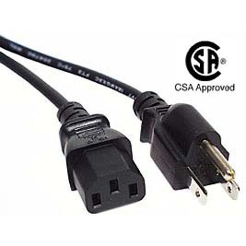 Universal power cord for computers, HDTV and more 10ft black - - Mounts For Less