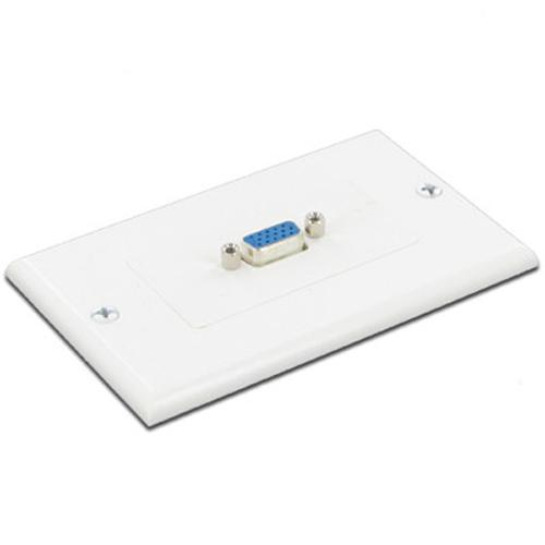 VGA Wall Plate (1 female to female coupler) White - - Mounts For Less