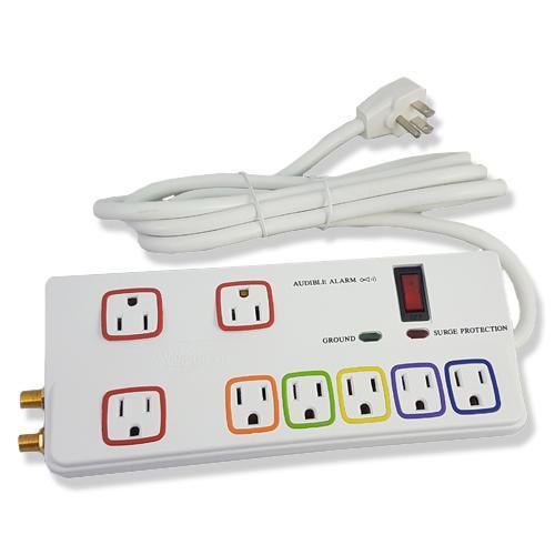 Vivid Surge Protectors 8 Outlets 2160 Joules 6Ft White - - Mounts For Less